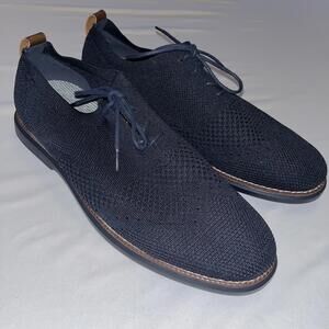 Bill Blass Men's Navy Blue and Brown Knit Tie Dress Shoes Size 12
